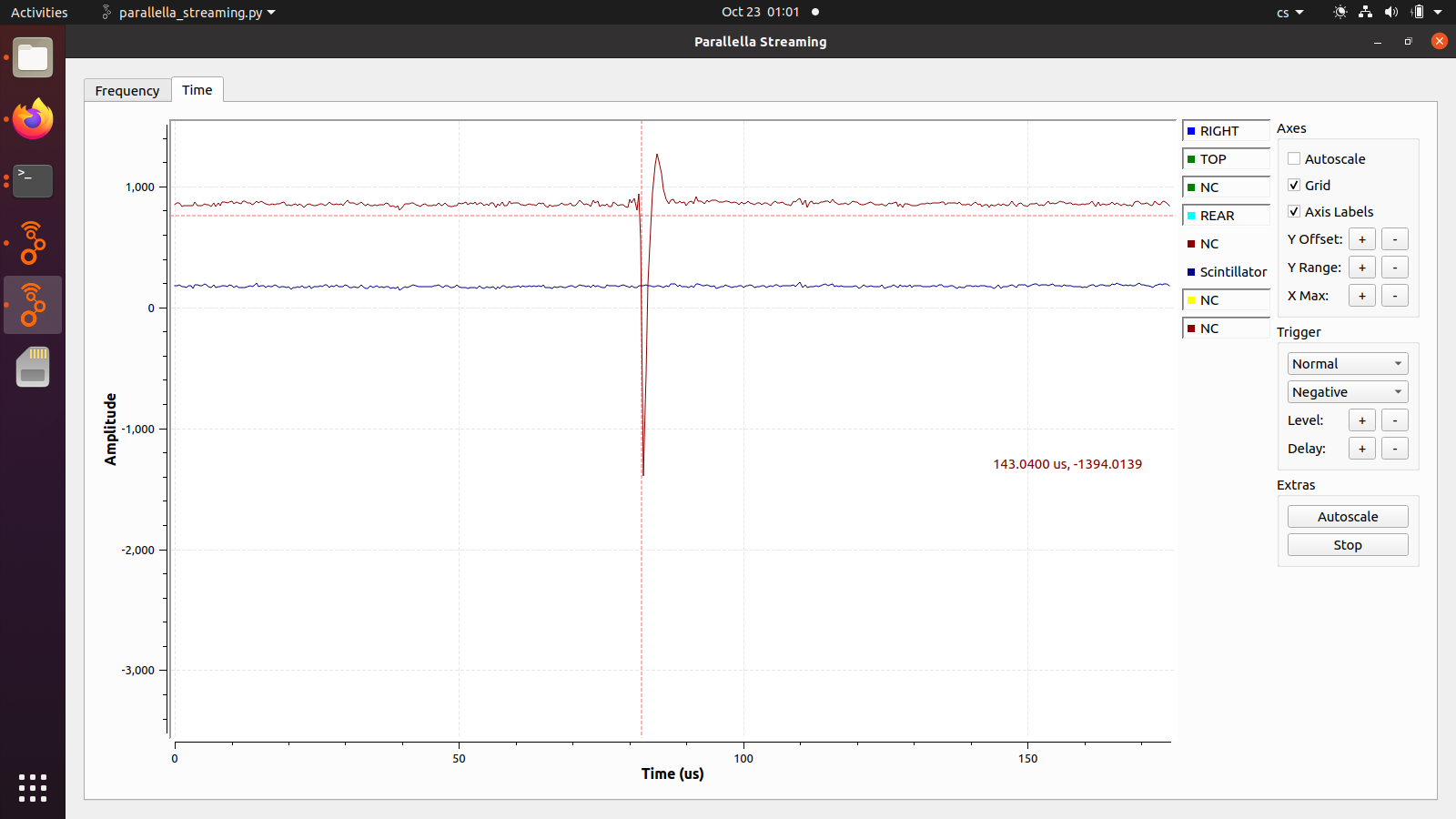 Single SiPM pulse digitised on a VLF receiver ADC