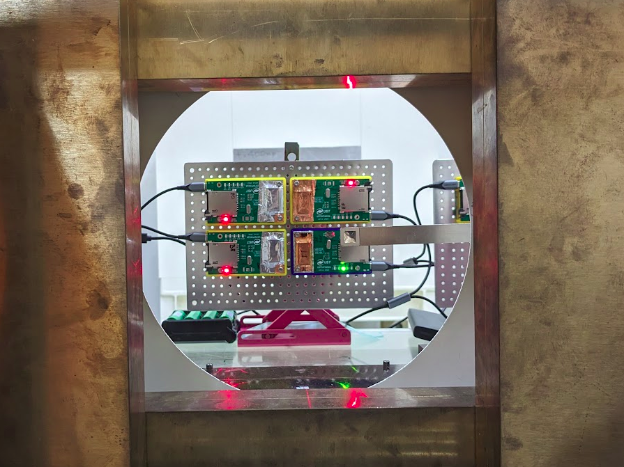 LABDOS01 under test in HIMAC accelerator beam